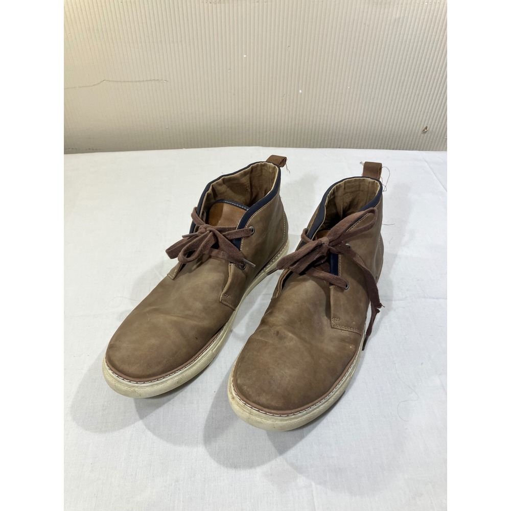 JF J.Ferrer Men's Brown Leather Chukka‎ Boots Lace Up Shoes Size 9